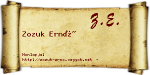 Zozuk Ernő névjegykártya
